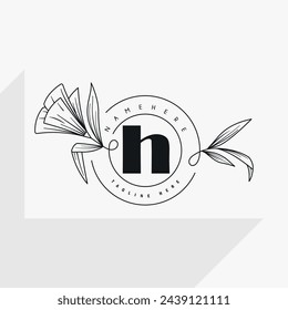 Female logo design template with simple lines and flowers ideal for Spa, Beauty, Boutique, and Cosmetics.