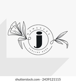 Weibliche Logo-Design-Vorlage mit einfachen Linien und Blumen ideal für Spa, Beauty, Boutique und Kosmetik.