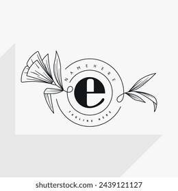 Female logo design template with simple lines and flowers ideal for Spa, Beauty, Boutique, and Cosmetics.
