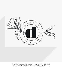 Female logo design template with simple lines and flowers ideal for Spa, Beauty, Boutique, and Cosmetics.