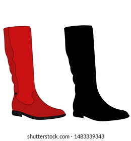 female long boot icon, red