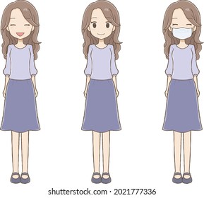 The female of the long hair. There is also form that a mask was put on.