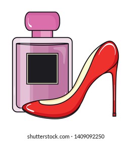 female lotion bottle with heel shoe