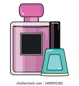 female lotion bottle with nails polish