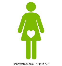 Female Lover icon. Vector style is flat iconic symbol with rounded angles, eco green color, white background.