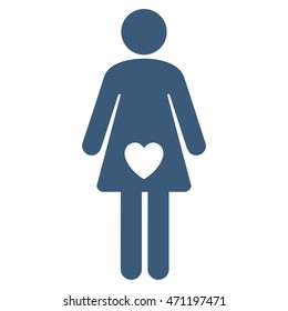 Female Lover icon. Vector style is flat iconic symbol with rounded angles, blue color, white background.