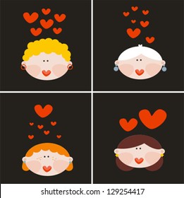 Female love.Vector illustration.