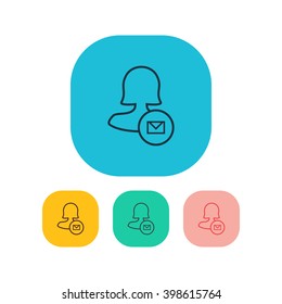 Female mail user icon
