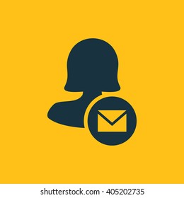 Female mail user icon