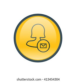 Female mail user icon