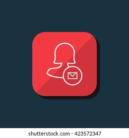 Female mail user icon