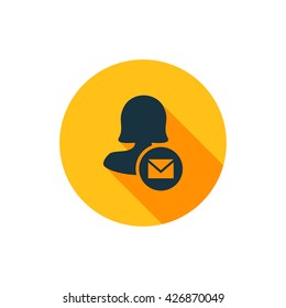 Female mail user icon