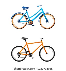 Female and male bikes illustration