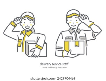 female and male delivery workers