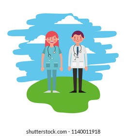 female and male doctor occupation professional