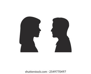 Female and Male Face Silhouette Vector. Couple Portraits for Wedding and Romantic Design
Female and Male Face Silhouette Vector Design for Romantic and Wedding-Themed Projects