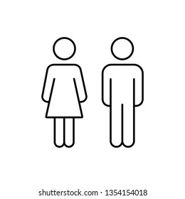 female and male gender sign line black  vector icon