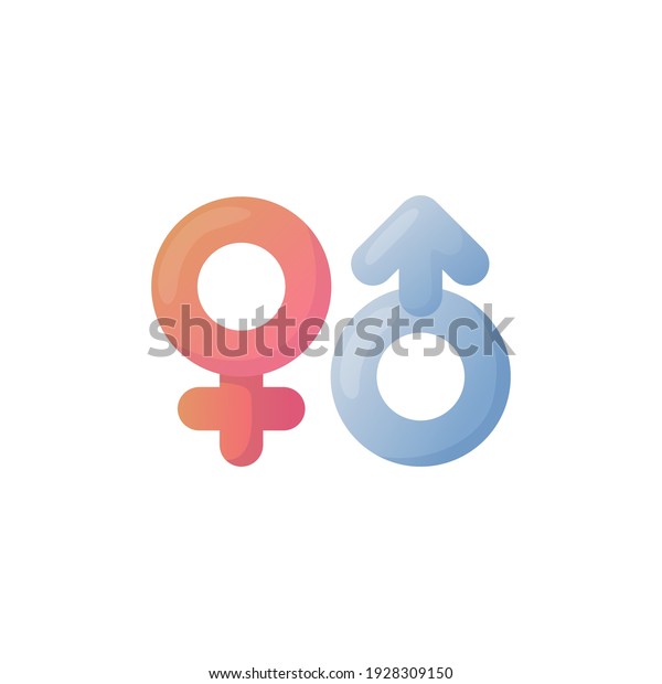 Female and Male Icon. Colorful illustration of gender\
isolated on white. 