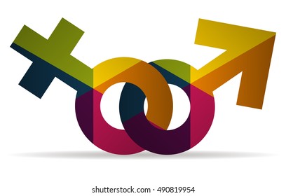 female and male multicolor icon vector