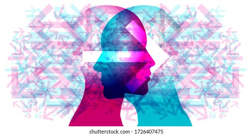 Female Male Side Silhouette Positioned Face Stock Vector (Royalty Free ...