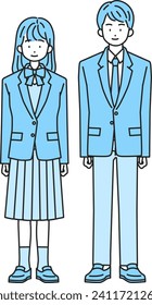 Female and male students in uniform