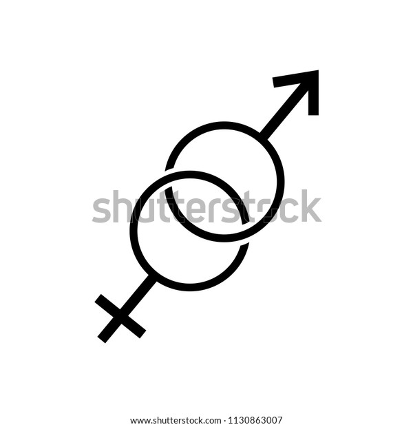 Female Male Symbols Overlapping Graphic Illustration Stock Vector ...