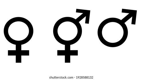 Female, Male And Transgender Symbol Set Vector