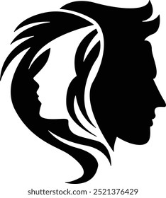 Logotipo masculino feminino do salão Unisex