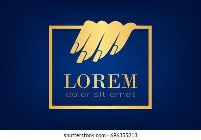 Female manicure logo. Fingers and nails symbol.