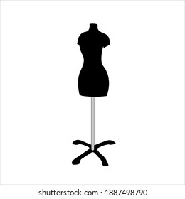 
Female mannequin for fitting and tailoring, accessory for fashion designers, vector image in doodle style, hand draw, isolate on a white background.