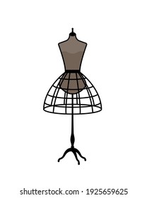 Female mannequin with skirt frame.