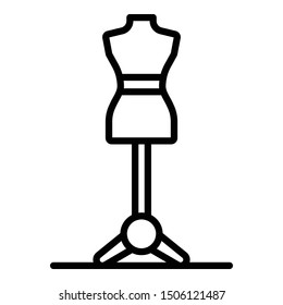 Female mannequin stand icon. Outline female mannequin stand vector icon for web design isolated on white background