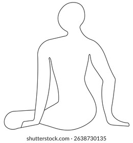 Female mannequin vector silhouette sketch on white background