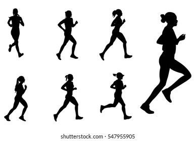 female runner silhouette clip art