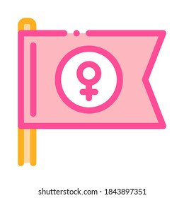 Flag-Symbol-Vektorgrafik der weiblichen Marke. Female Markierungszeichen-Flag-Zeichen Illustration des isolierten Stumpfsymboles