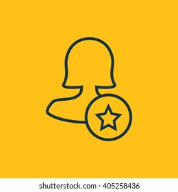 Female mark user icon