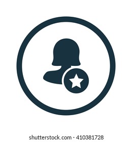 Female mark user icon