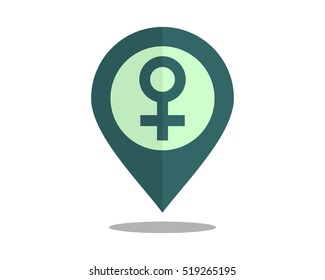 female marker pin path image vector icon logo