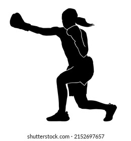 Female Martial Art Silhouette Female Kickboxing Stock Vector (Royalty ...