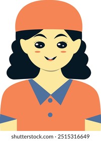 Female Medical Staff Avatar in Flat Cartoon Design. Vector Character Illustration.