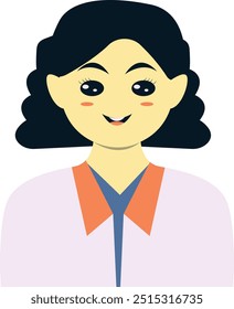Female Medical Staff Avatar in Flat Cartoon Design. Vector Character Illustration.