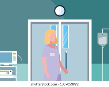 female medicine worker in operating theater