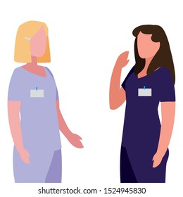 female medicine worker with uniform and documents vector illustration design
