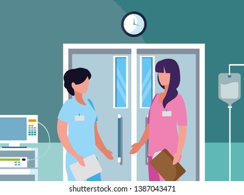 female medicine workers in operating theater