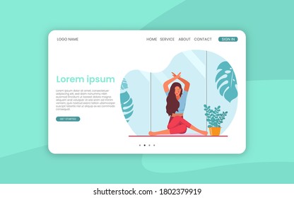 female meditation landing page template.