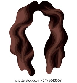 female medium curly brown hair pattern without bangs, for female characters