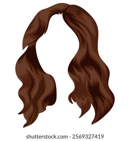 female medium length brown hair pattern for various female characters faceless pattern