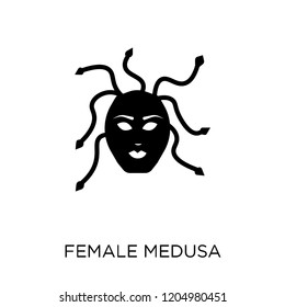 female Medusa icon. female Medusa symbol design from Fairy tale collection. Simple element vector illustration on white background.