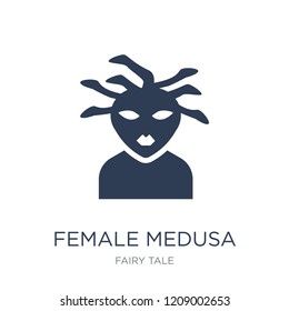 female Medusa icon. Trendy flat vector female Medusa icon on white background from Fairy Tale collection, vector illustration can be use for web and mobile, eps10