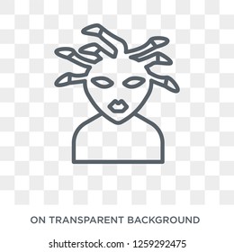 female Medusa icon. Trendy flat vector female Medusa icon on transparent background from Fairy Tale collection. High quality filled female Medusa symbol use for web and mobile